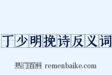 丁少明挽诗反义词是什么意思的图片